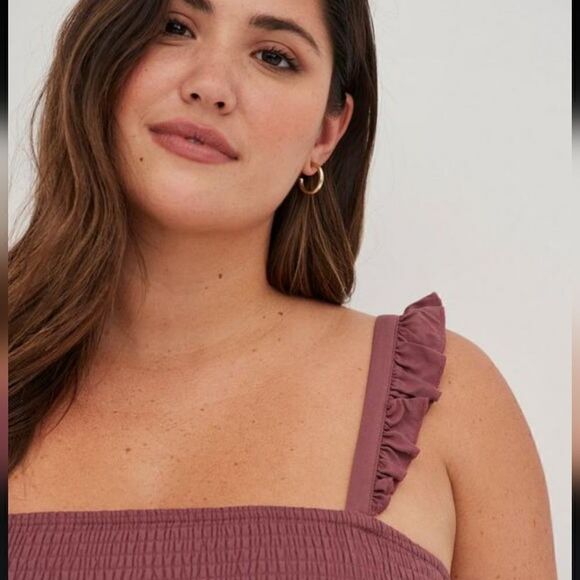 NWOT Midi Challis Smocked Tiered Dress - Picture 2 of 8